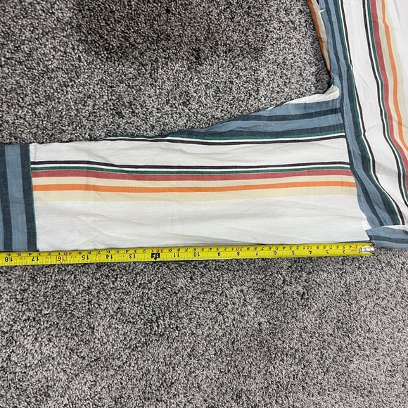 Sara Mallika SS21 100% Cotton Shirt Striped Pastel Midi Dress Pockets Size M/L - Picture 7 of 14